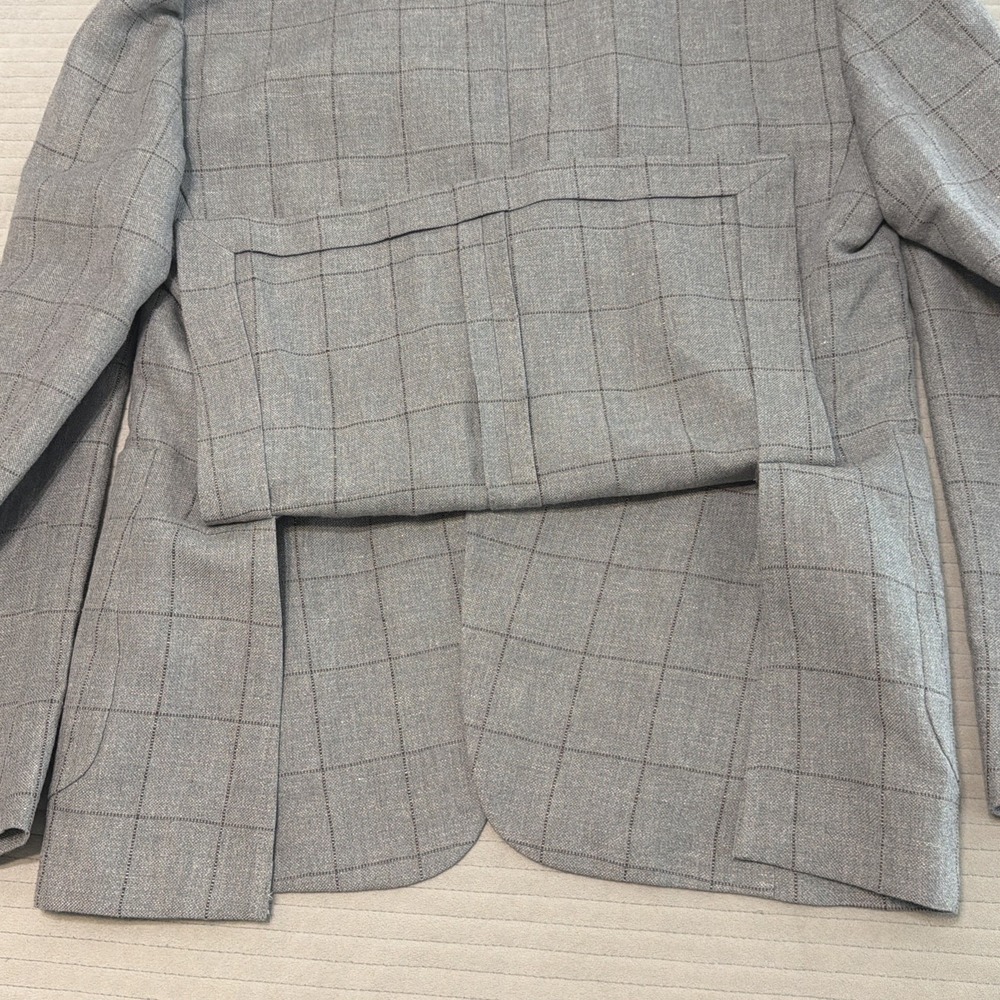 BOGLIOLI DOVER Tailored Jacket 50R Plaid Gray Cotton Linen Blend - Picture 10 of 10